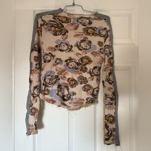 Free people mashed up floral print top